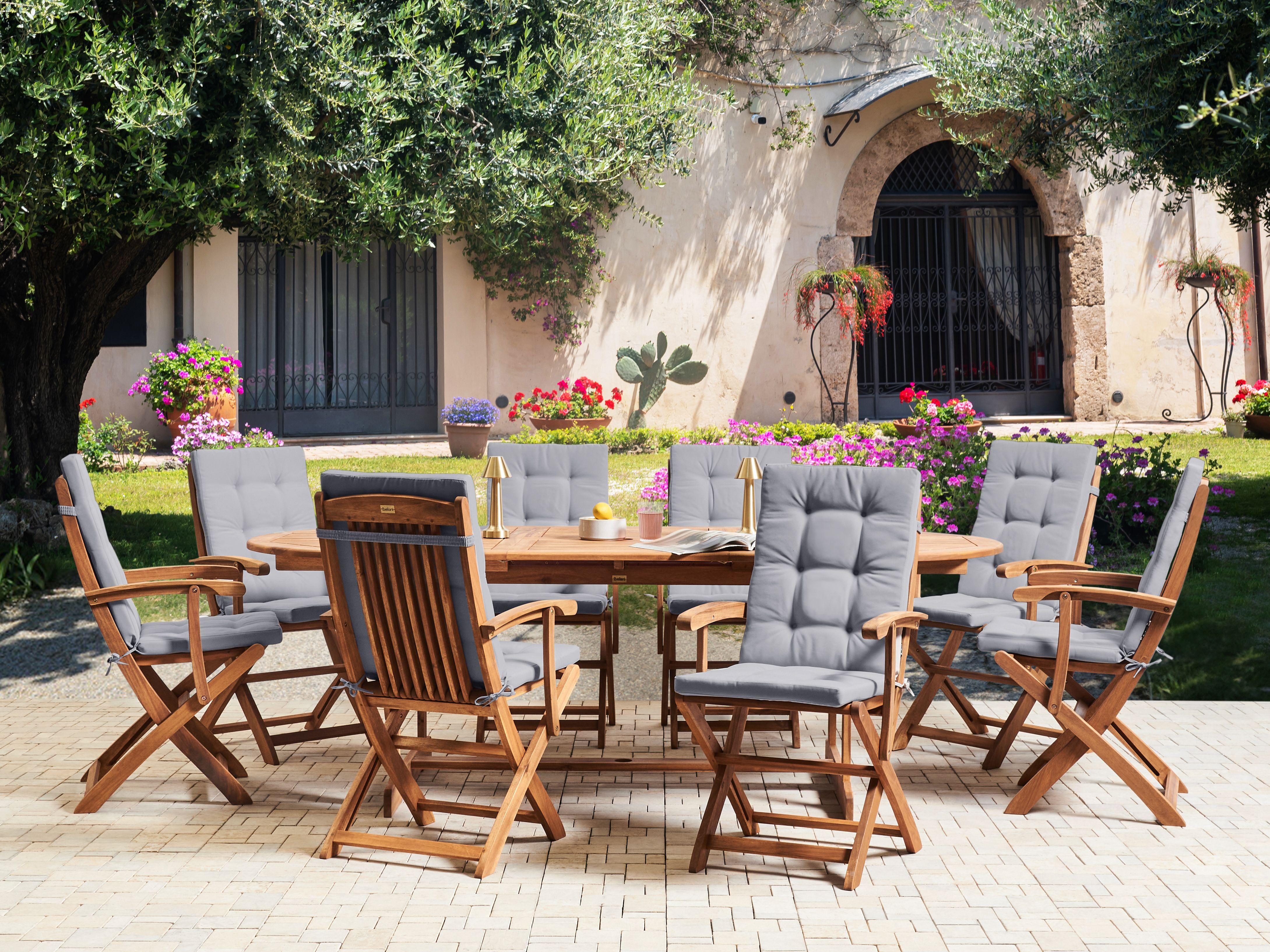 Beliani Lot de 8 coussins de jardin en Polyester Moderne MAUI PREMIUM  