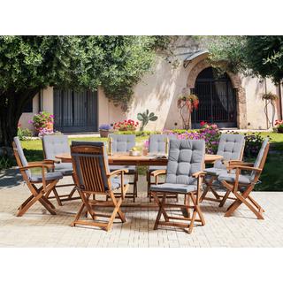 Beliani Lot de 8 coussins de jardin en Polyester Moderne MAUI PREMIUM  