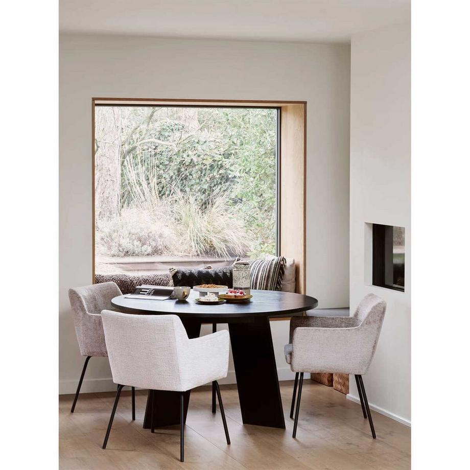 mutoni Tavolo da pranzo Fries round oak blacknight 129x129  