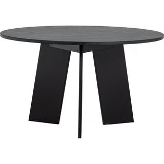 mutoni Table à manger frise ronde chêne noir nuit 129x129  