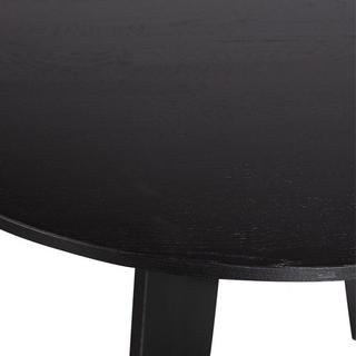 mutoni Table à manger frise ronde chêne noir nuit 129x129  