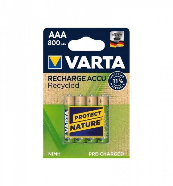 VARTA  Batteria ricaricabile Ministilo (AAA) NiMH 4 pz. 800 mAh Varta RECH.AC.RECYC.AAA800mAh BLI4 