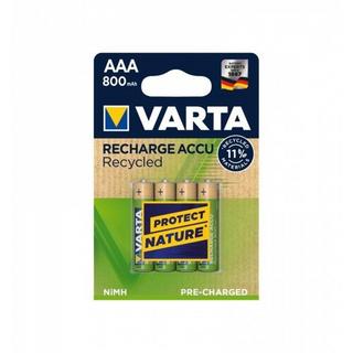 VARTA  Batteria ricaricabile Ministilo (AAA) NiMH 4 pz. 800 mAh Varta RECH.AC.RECYC.AAA800mAh BLI4 