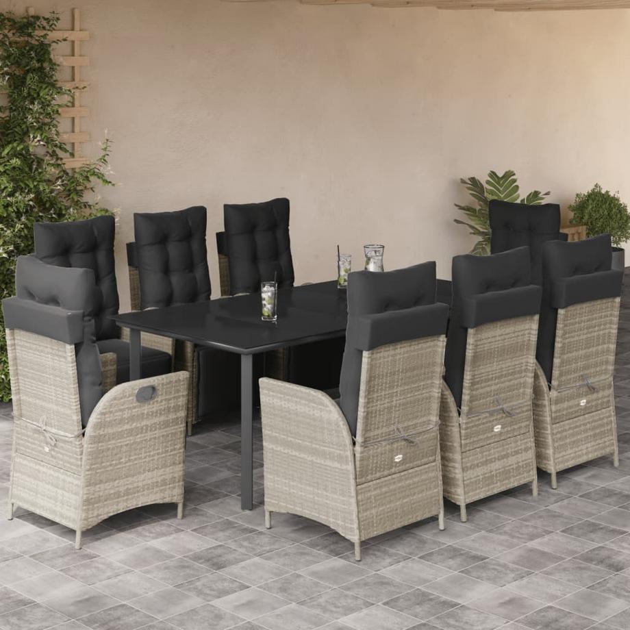 VidaXL Ensemble à manger de jardin rotin synthétique  