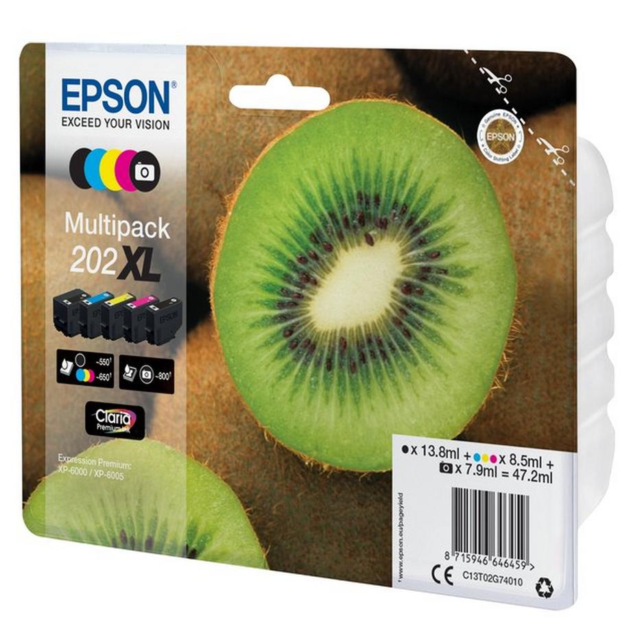 EPSON  Confezione multipla di cartucce d'inchiostro Epson 202XL (5 colori) 