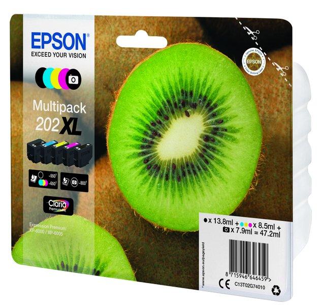 EPSON  Kiwi Multipack 5-colours 202XL Claria Premium Ink 