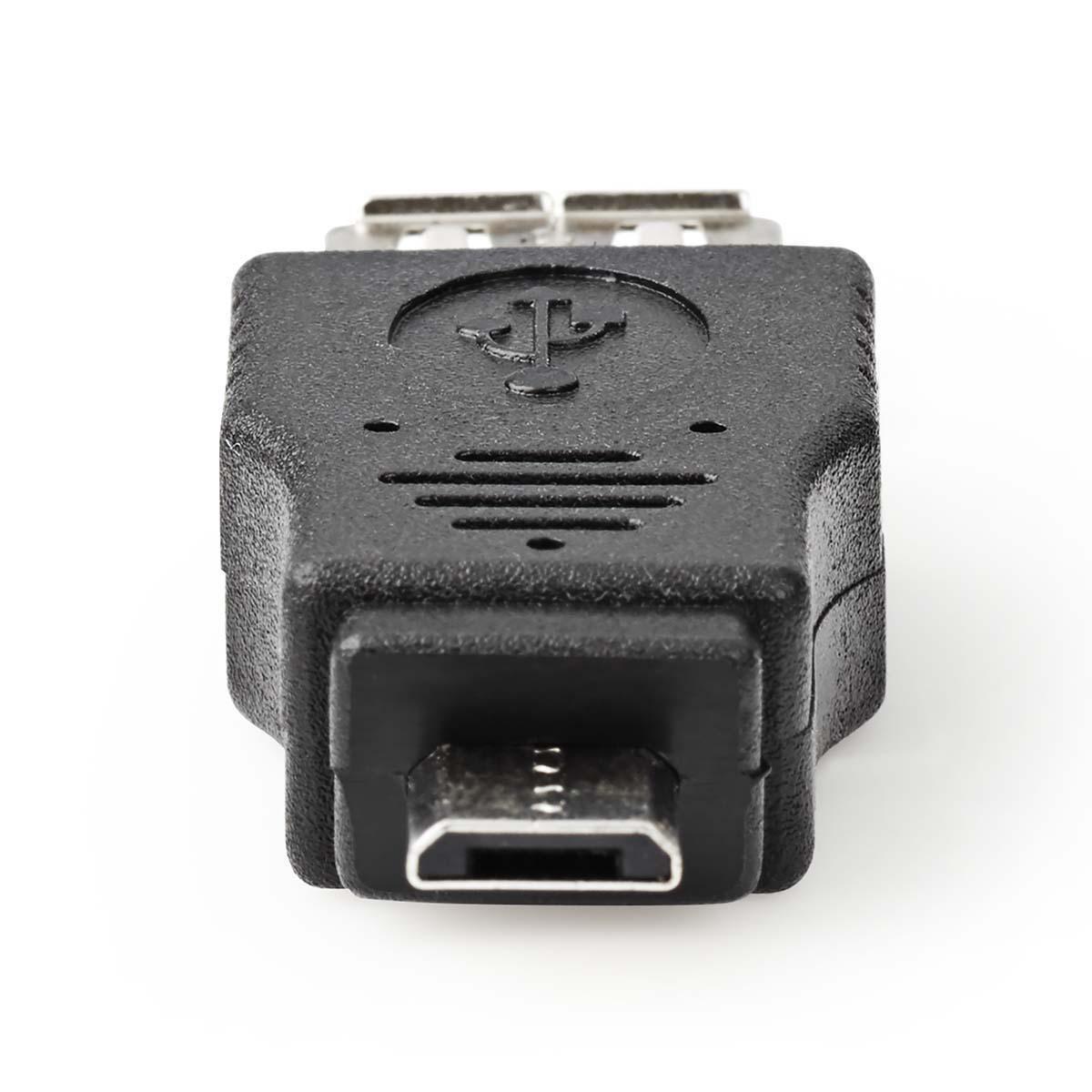 Nedis  Adattatore USB Micro-B | USB 2.0 | USB Micro-B maschio | USB-A femmina | 480 Mbps | Nichelato | PVC | Nero | Blister 