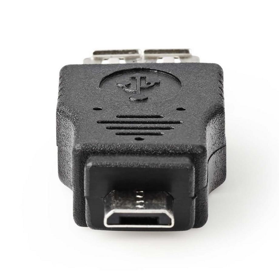 Nedis  Adaptateur USB Micro-B | USB 2.0 | USB Micro-B mâle | USB-A femelle | 480 Mbps | Nickelé | PVC | Noir | Blister 