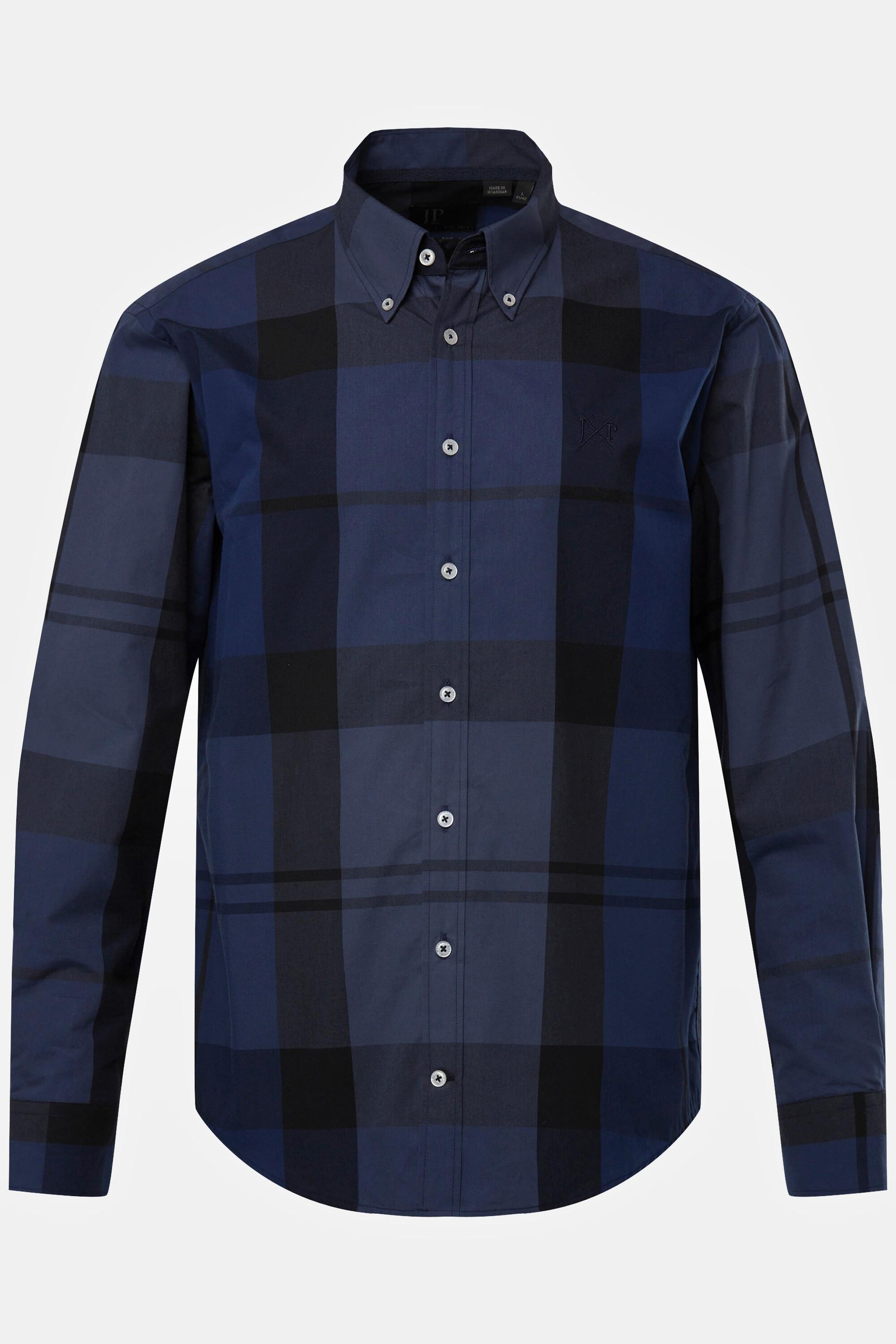 JP1880  Camicia a quadri dalla vestibilità moderna con maniche lunghe e colletto button-down, fino alla tg. 8XL 