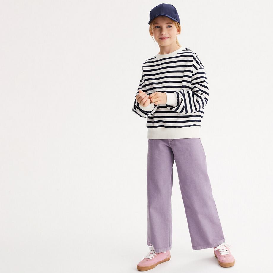 La Redoute Collections  Sweat col rond rayé en molleton 