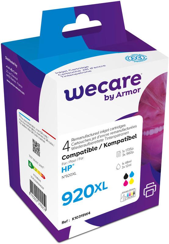 Image of WECARE Multipack 920XL rebuilt CMYBK C2N92AEWE z.HP OfficeJet 6500 48/3x12ml