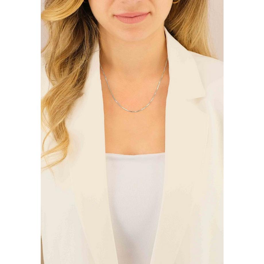 MUAU Schmuck  Collier Venezianer Weissgold 750, 0.9mm, 50cm 