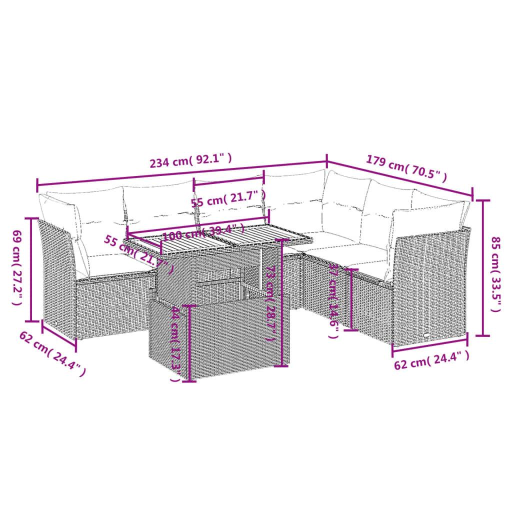 VidaXL Ensemble de canapés de jardin rotin synthétique  