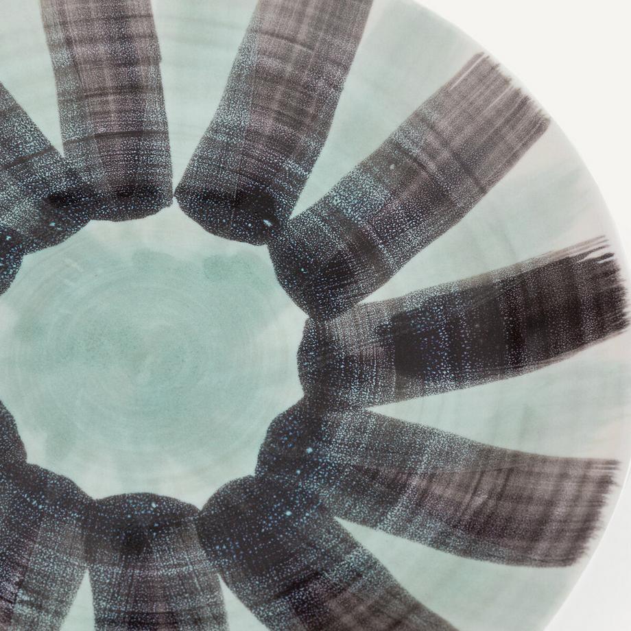 AM.PM Lot de 4 assiettes à dessert en grès rayé  