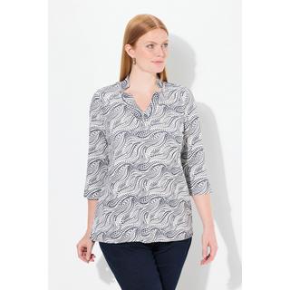 Ulla Popken  Shirt, Punkte, A-Linie, Spatenkragen, 3/4-Arm 