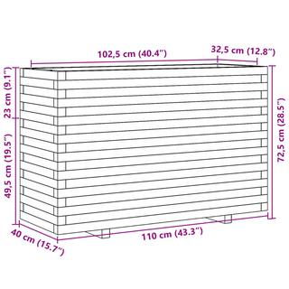 VidaXL fioriera da giardino Legno di pino  