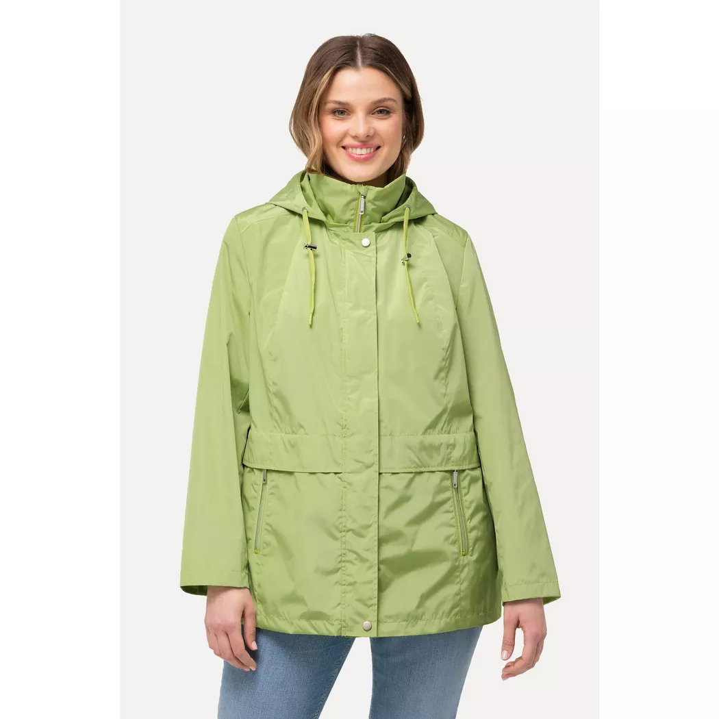 Ulla Popken - HYPRAR Windbreaker-Jacke, wasserabweisend, Kapuze, 54/56, Limettengrün
