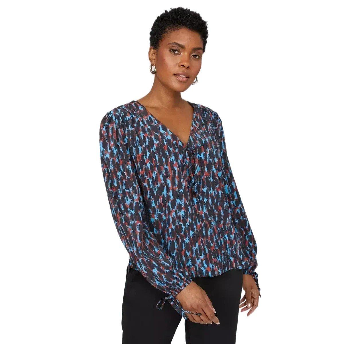 Image of Petite Bluse Vausschnitt Damen Multicolor 36