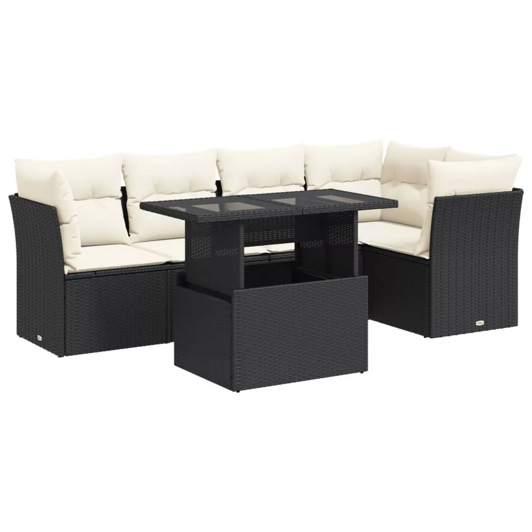VidaXL - Gartensofa set poly-rattan, One Size, Schwarz