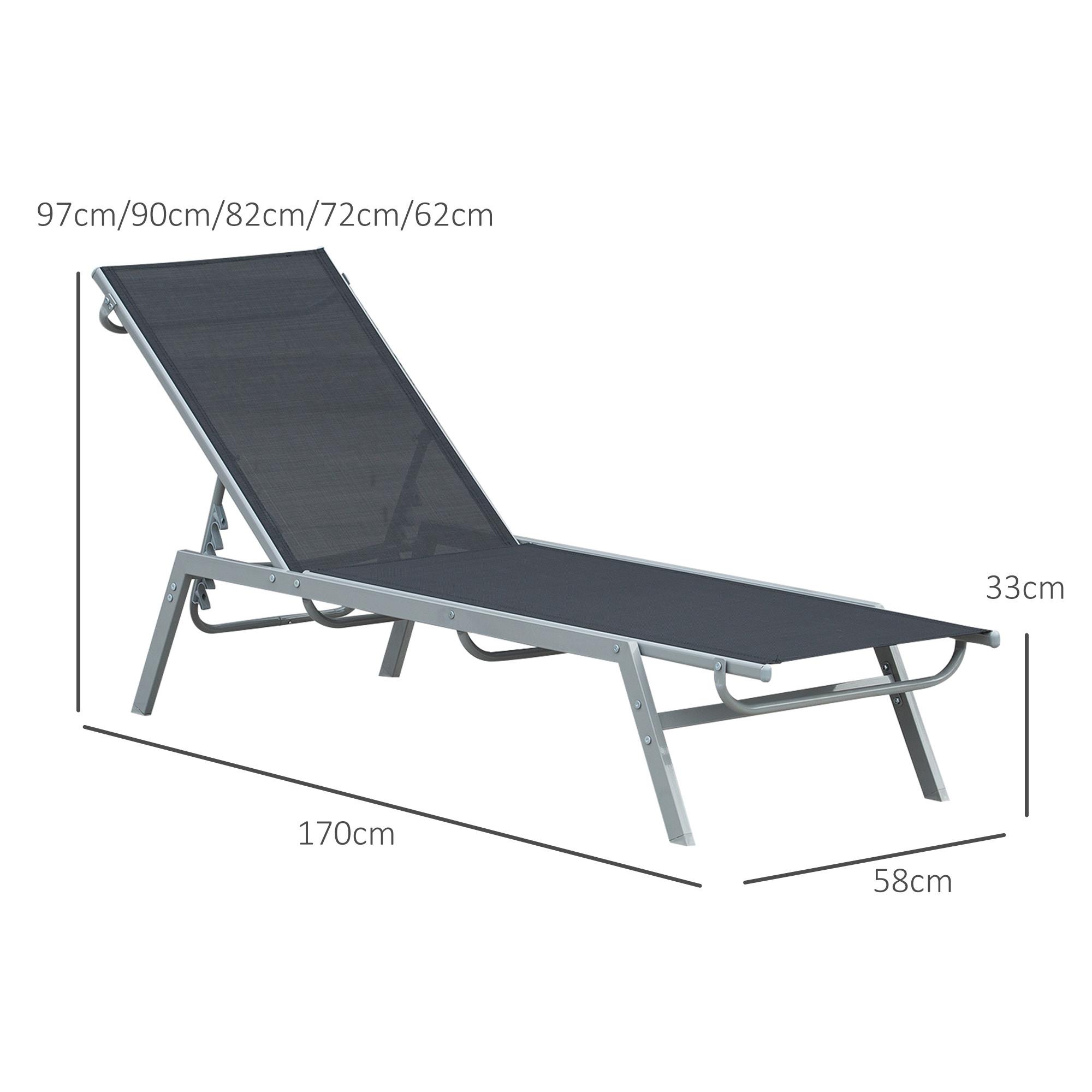 Outsunny Chaise longue de jardin  