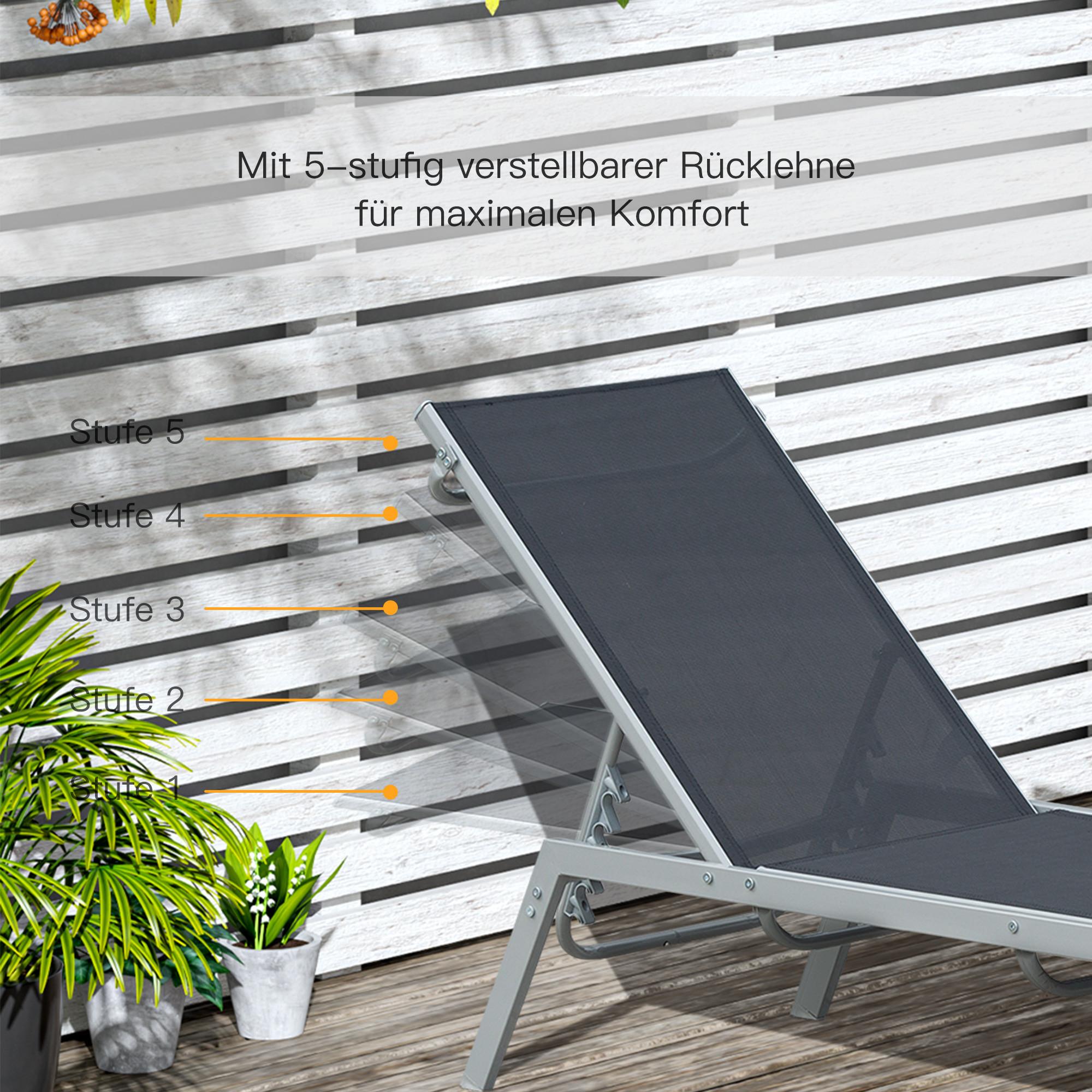 Outsunny Chaise longue de jardin  