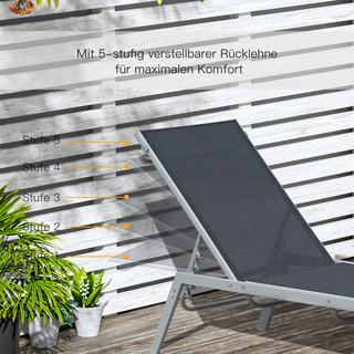 Outsunny Chaise longue de jardin  