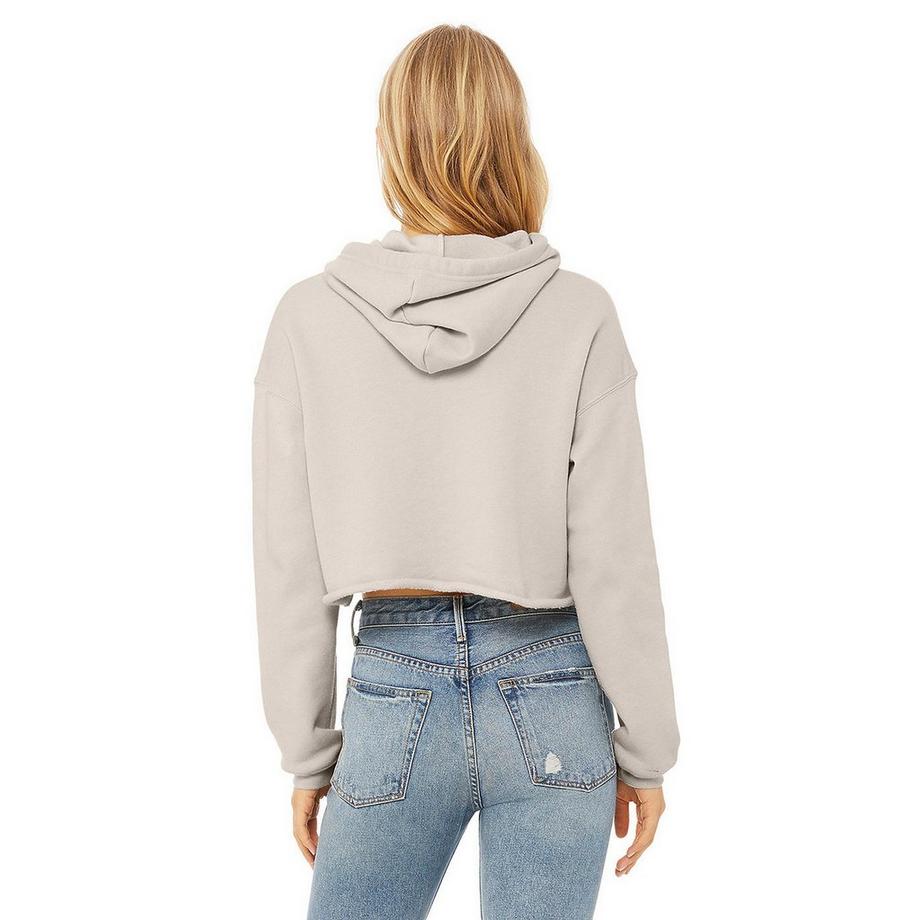 Bella + Canvas Felpa con cappuccio in pile lunghezza crop  