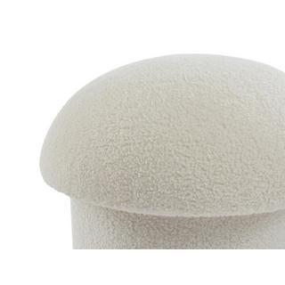 Vente-unique Pouf en tissu bouclette blanc VALEZIO  