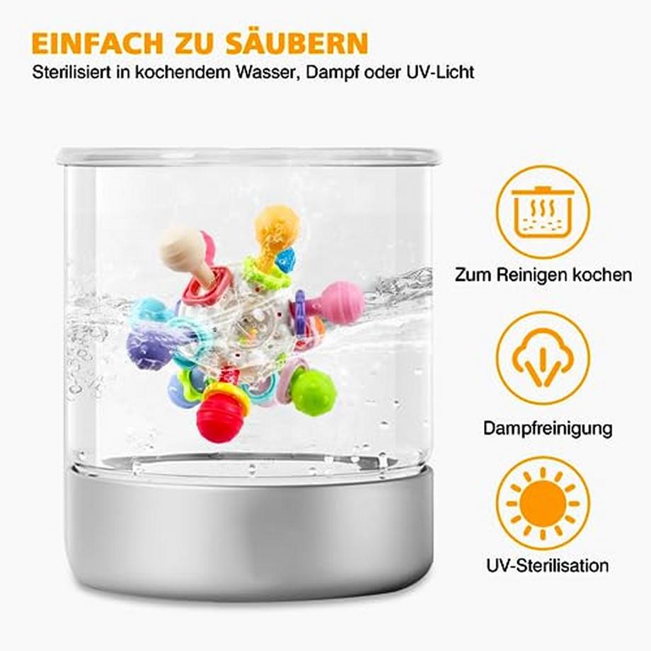 Activity-board  Jouet de dentition pour bébé, hochet sensoriel, balle de préhension en silicone 