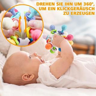 Activity-board  Baby Beißspielzeug, sensorische Rassel Greifball Babyspielzeug aus Silikon 