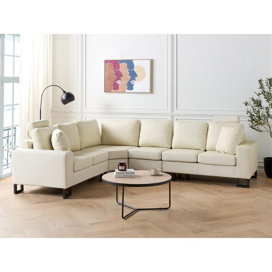 Beliani Canapé d'angle en Cuir Glamour STOCKHOLM  