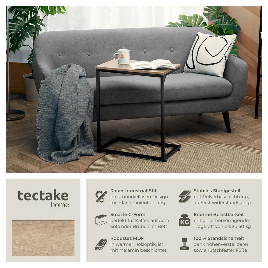 Tectake Table d'appoint CARDIFF style industriel  