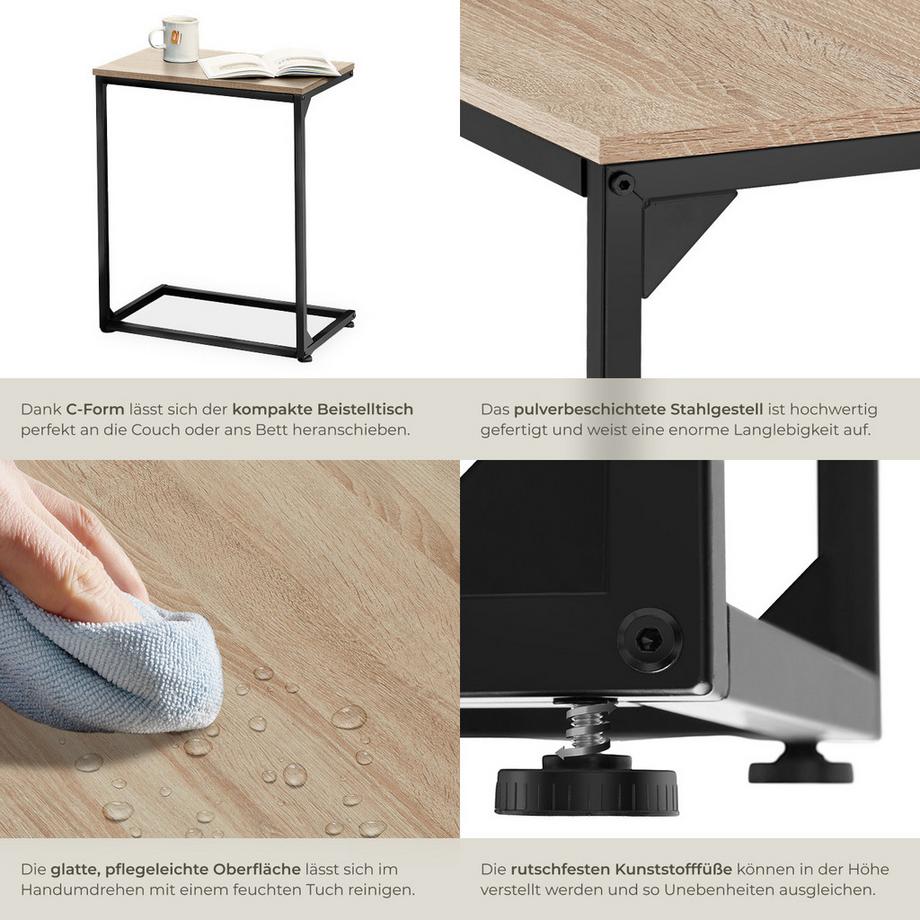 Tectake Table d'appoint CARDIFF style industriel  