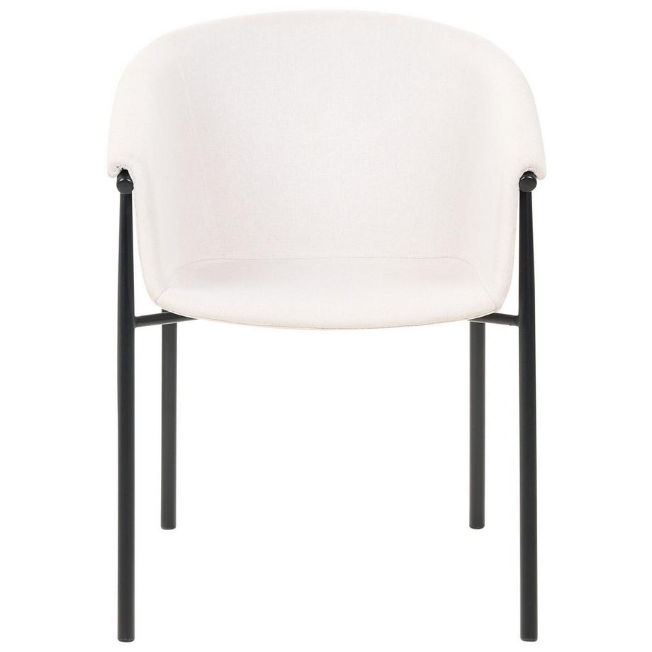 Beliani Lot de 2 chaises de salle à manger en Tissu Rétro AMES  