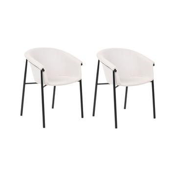 Lot de 2 chaises de salle à manger en Tissu Rétro AMES