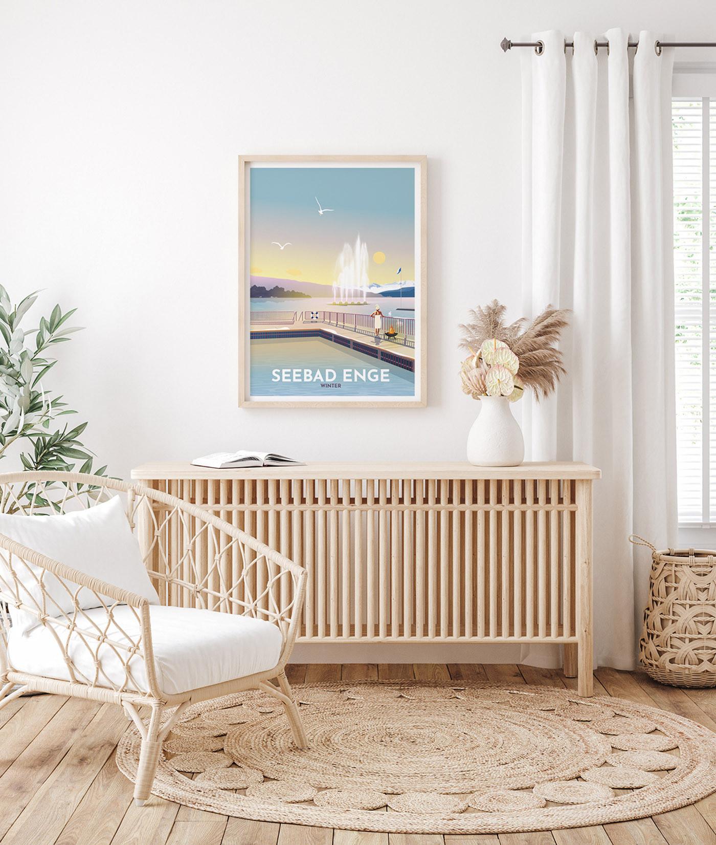 La-Jonx Seebad Enge - Hiver - Poster  