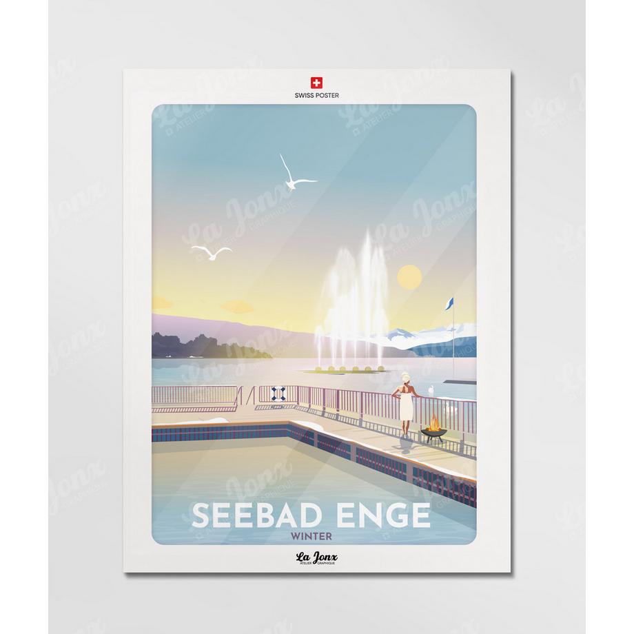 La-Jonx Seebad Enge - Hiver - Poster  