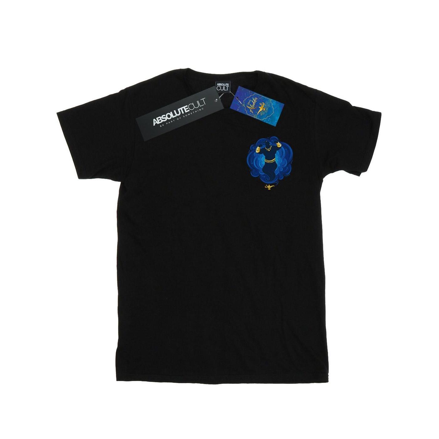Image of Aladdin Movie Genie Breast Print Tshirt Unisex Schwarz 116