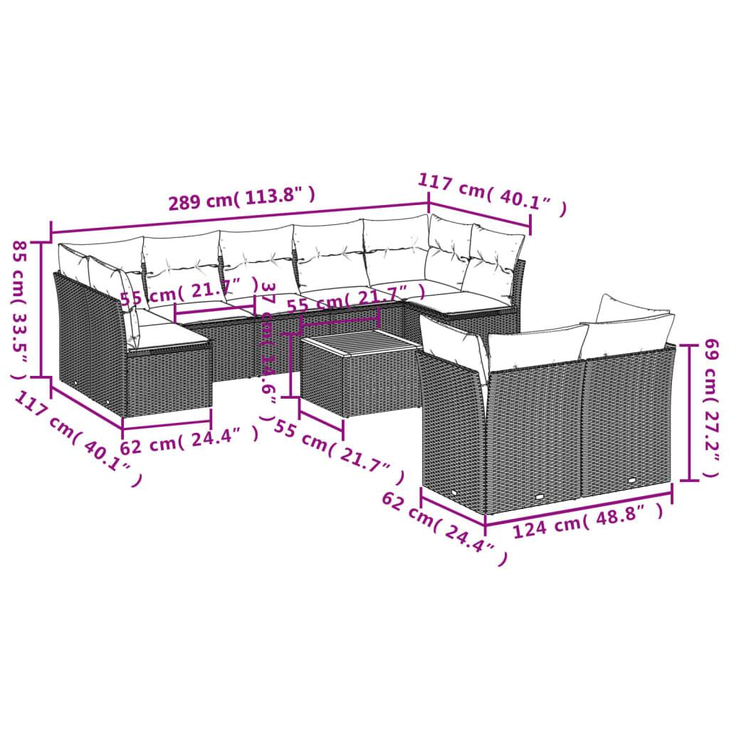 VidaXL Ensemble de canapés de jardin rotin synthétique  