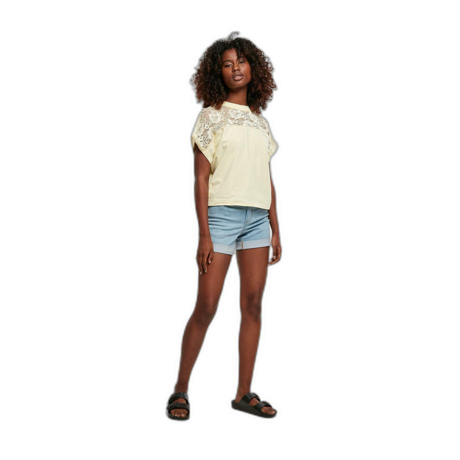URBAN CLASSICS Kurzes Oversized T-Shirt aus Spitze  