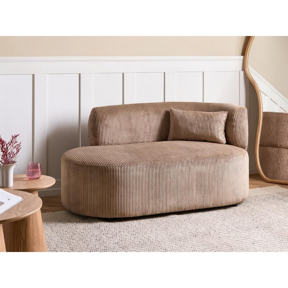 Beliani Rechtsseitige Chaiselongue aus Cord Minimalistisch VANVEY  
