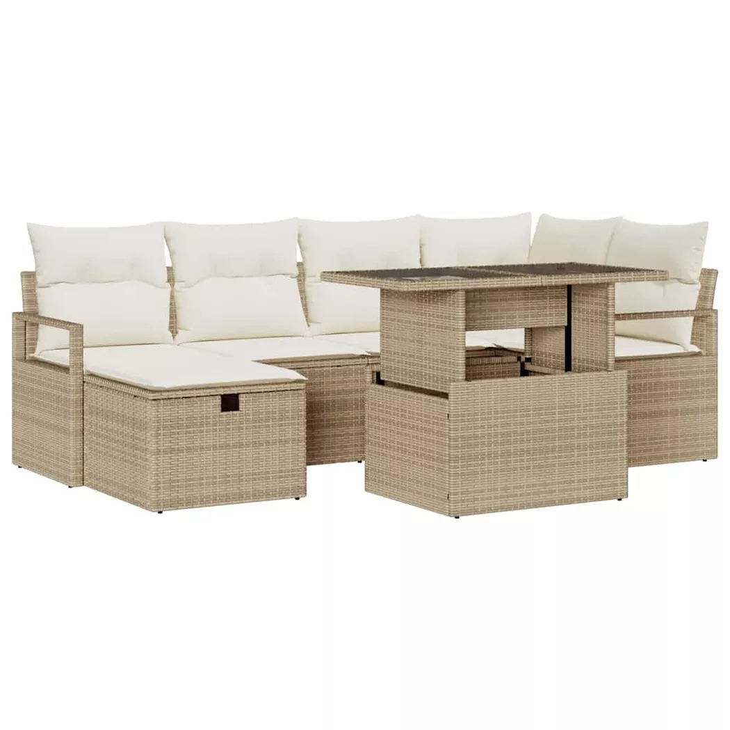 VidaXL - Divano da giardino Polyrattan, One Size, Beige