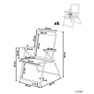 Beliani Lot de 6 chaises de jardin en Acier Rétro LIVO  