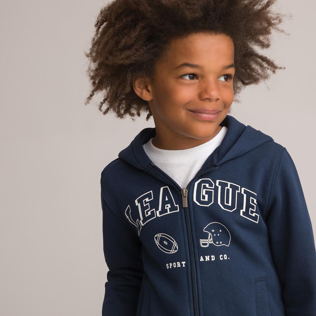 Image of Kapuzensweatjacke Mit Aufdruck Jungen Blau 3A