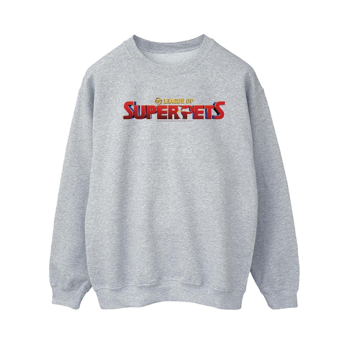 Image of Dc League Of Superpets Movie Logo Sweatshirt Damen Grau XL
