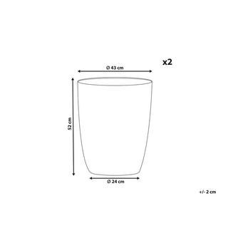 Beliani Set mit 2 Blumentöpfen aus Steingemisch Industriell CROTON  
