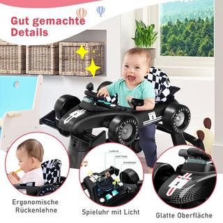 Northix  4 in 1 Lauflernwagen Klappbarer Lauflernwagen 73 x 61 x 51,5/53,5/55,5 cm Schwarz 