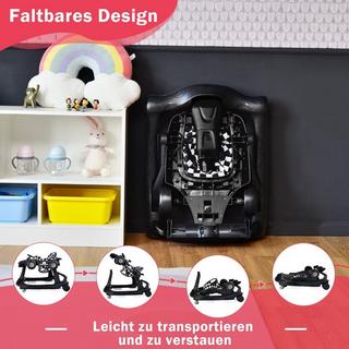 Northix  4 in 1 Lauflernwagen Klappbarer Lauflernwagen 73 x 61 x 51,5/53,5/55,5 cm Schwarz 