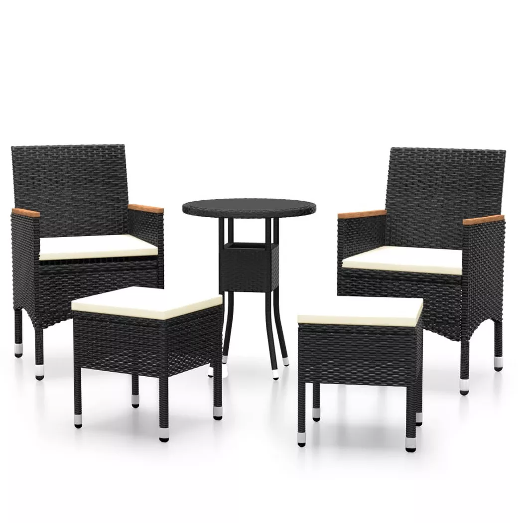 VidaXL - Ensemble de meubles de jardin rotin synthétique, One Size, Noir
