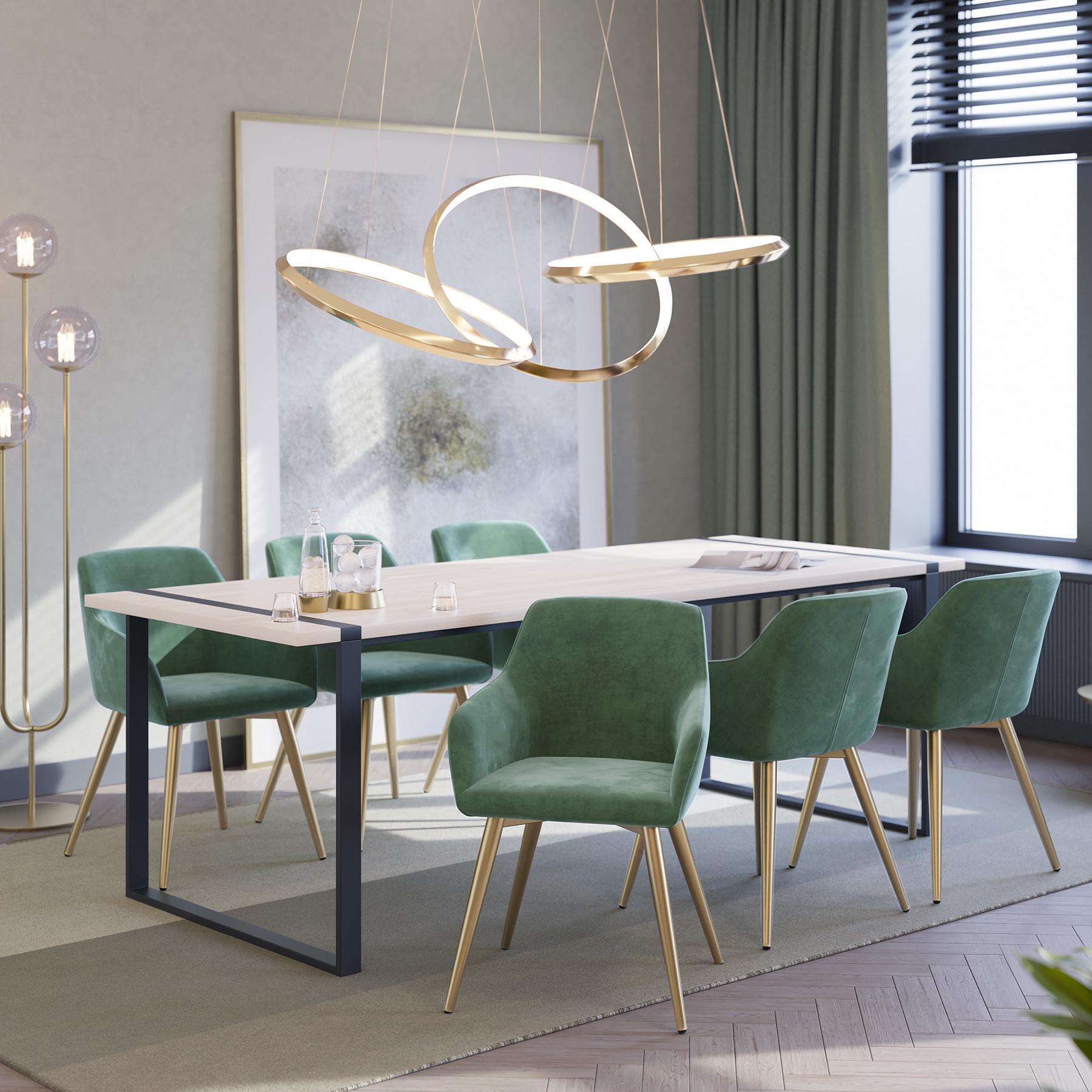 Tectake Stuhl Marilyn Samtoptik, goldene Stuhlbeine  